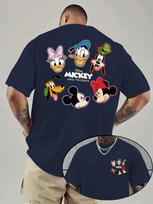 Disney Mickey Mouse and Friends Pattern TShirt Daily Leisureand Theme Activities Wear Unisex Cotton Short Sleeve Oversized S