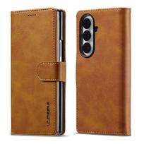 Z Fold7 Purse Flip Leather Case for Samsung Galaxy Z Fold 7 6 5 4 3 5G Flip Card Pocket Wallet Folding Cover Book Bag Coque Galaxy Z Fold4 geltona