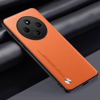 Prabangus PU odinis dėklas, skirtas Xiaomi Redmi 14C 14 C Galinis dangtelis Matinis Silikoninis Pilnos apsaugos telefono dėklas, skirtas Redmi14 C Redmi14C 4G For Redmi 14C 4G oranžinė
