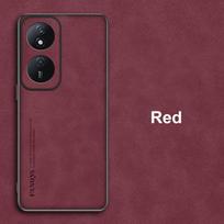 For Honor 90 Smart 5G dėklas, prabangus PU odos telefono dėklas, skirtas Honor X7B HonorX7B, galinis dangtelis, silikoninis, atsparus smūgiams, pilna apsauga For Honor X7B raudona