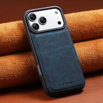 Prabangus Retro Atverčiamas Odinis Telefono Dėklas Su Kortelių Laikikliu iPhone 17 Pro 16 15 14 13 Pro Max 17Air 16E Plonas Magnetinis Kortelių Laikiklis Dangtelis iPhone 15 Pro mėlyna