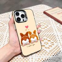 c-Corgi Pet Cute Dog Cartoon  Phone Case For iPhone 17,16,15,14,13,12,11 Plus,Pro Max,XS,Colored silver phone case iPhone15plus
