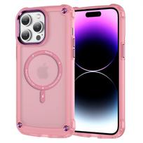 for iPhone 14 13 12 11 Pro Max iPhone 14 Plus Case, Strong Magnet Non-Yellowing Slim Thin MagSafe Protection Cover For iPhone 11 skaidri rausva spalva