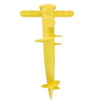 1PC Beach plastic ground plug Spiral plastic umbrella base Beach umbrella anchor base Adjustable sand fixation tool geltona