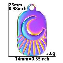 5pcs Rainbow Accessories Moon Charms In Bulk Hasama Hand Stainless Steel Charm For Jewelry Making Supplies Star Pendant Material
