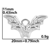 5pcs/Lot Steampunk Pendant Stainless Steel Bat Skull Head Crow Witch Knot Pendants For Jewelry Making Supplies Halloween Charms
