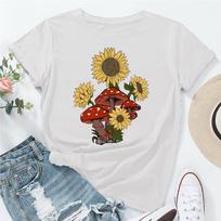 Trippy Sunflower Mushroom Psychedelic Psychedelic Freedom Womens T Shirt Mens Womens Tees Top P1 PR A 2XL