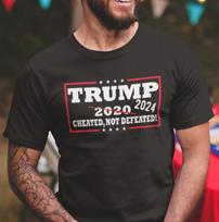 Donald Trump Cheated Not Defeated  Political shirts Funny Trump 2024 Shirts S