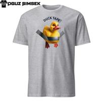 Funny Yellow Rubber Duck Glued with Duct Tape - Humorous Graphic T-Shirt Mens Womens Tees Top Tee 3XL