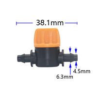 10pcs 4/7mm Hose Mini Valve 1/4  To 6mm Garden Tap Garden Drip Irrigation Fittings Pipe Connectors Water Valve
