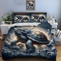 Mysterious Blue Giant Turtle in Clouds Print Soft Comfortable Duvet Cover Bedding Set Included 1*Duvet Cover  2*Pillowcases EU Twin 135X200cm&set