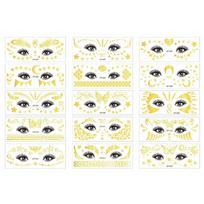 Glitter Stickers Face Tattoo Gold Temporary Bright Face Art Freckle Sparkles Tattoo Face Decoration Waterproof Makeup auksas