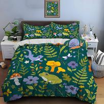 Various Flora Fauna And Patterns Bedding Set For Kids Luxury Gift 3Pcs Digital Print Comforter Set Soft Comfortable Breathable EU Twin 135X200cm&set