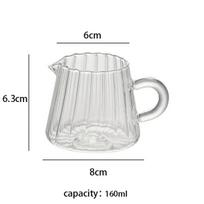 Glass Tea Pitcher Transparent Handle Milk Coffee Cup Heat-Resisting High Borosilicate Glass Coffee Pot  Espresso Measuring Cup (as the picture,160-500ml)