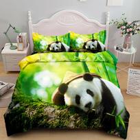 Ink Splash Giant Panda Duvet Cover Set King Queen Double Full Twin Single Size Bed Linen Set EU single(135x200cm)