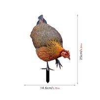 DIY Garden Chicken Stake 3D Animals Sculpture Realistic Acrylic Chicken Ornament  Farm style 2