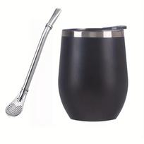Yerba Mate Cup Set Stainless Steel Insulated Tumbler with Lid and Straw Double-Wall Mate Tea Cup Spoon for Hot and Cold Drinks 350ML