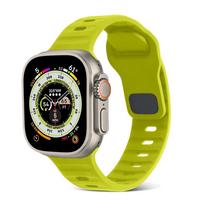 Silicone Strap For Apple Watch Band Ultra 3 49mm 45mm 44mm 41mm 42mm 46mm Sport Bracelet Correa iWatch 11 10 9 8 7 6 5 4 SE Belt For Ultra 49mm žalia
