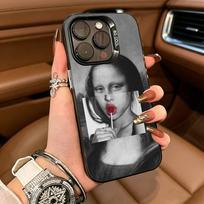 Aesthetic Funny David Mona Lisa Phone Case For iPhone 17,16,15,14,13,12,11 Plus Pro Max Colored Silver Phone Case iPhone14ProMax