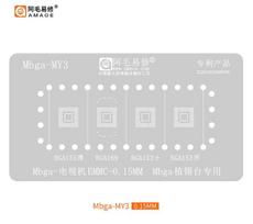 AMAOE MBGA-BGA153 BGA169 Tin Planting Platform Fixture EMMC EMCP UFS Memory Flash Chip 4-in-1 Soldering Stencil