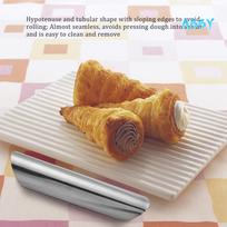 ABBY-Cannoli Tubes, 5 Inch Large Stainless Steel Cannoli Forms Non-Stick Cream Horn Danish Pastry Molds For Croissant Shell Crea sidabras