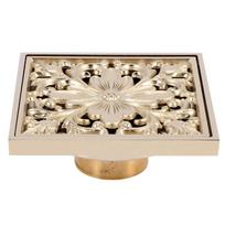 ABBY-Gold Square Floor Drain Shower Ground Drainer With Strainer Filter Drainage Clean For Bathroom Washroom auksas