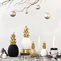 ABBY-Nordic Pineapple Crafts Desktop Ornament Creative Fruit Shape Living Room Decor Golden Wedding Gift Home Decoration