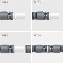 ABBY-6 Pieces Washing Machine Drain Hose Connectors Washer Extension Adapter With 12 Pieces Drain Hose Clamps NONE