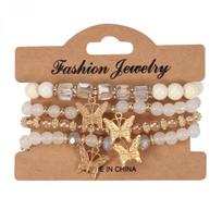 Bohemian Layered Butterfly Chain Bracelet balta