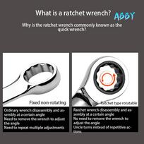 ABBY-Flexi-Head Ratchet Spanner Set-Extra Aviation Wrench Long 72 Tooth sidabras