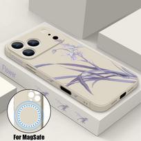 Orchid Flower Patterned Phone Case For iPhone 17 Pro Max 16E Air 16 15 14 13 12 Pro Max 11 Magnetic For Magsafe Soft TPU Cover iPhone 16