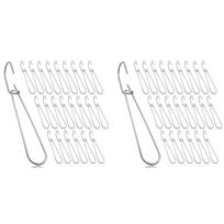 ABBY-48 Pcs 7.3 Inch Metal Pattern Hooks Sewing Pattern Making Hanging Hanger sidabras
