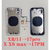 DIY Back housing For iPhone XS Max Like 17 Pro max Back Cover For iPhone XR to 17 Pro 11 to 17 Pro Housing X XS Up To 17 pro XR to 17 Pro oranžinė
