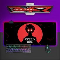 Anime Mob Psycho100s Mouse Pad RGB Gaming Mouse Pad Desk Mat HD Gamer Large LED Light XXL MousePads RGB600x300x3mm