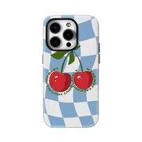 Hot Phone Case for iPhone 17 16 15 14 13 12 11 X Air Pro Max Plus Luxury Cherry Check Bows Stripes Cool Double-layer Back Cover iPhone 11
