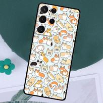 Cartoon Welsh Corgi Dog Cover For Samsung Galaxy S24 Ultra S21 S22 S23 Plus S20 FE S8 S9 S10 Note 10 20 Ultra Case Galaxy S21 FE
