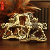 Žalvarinė Žirgo Statulėlė Ant Monetų Laimės Statulėlė Feng Shui Stalo Ornamentas Zodiako Gyvūnų Figūrėlės Miniatiūros Grynvario Vario Dirbiniai varis