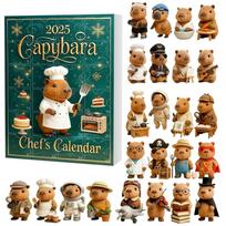 Christmas Capybara Themed Blind Box With 24 Acrylic Pieces For Holiday Countdown Style E