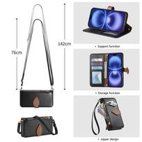 Leather Zipper Crossbody Flip Phone Case for IPhone 17 16 15 14 13 12 Pro Max Plus 16E 17Air 17Pro Cards Cash Wallet Wrist Strap For iPhone 17 juoda