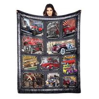 Retro Motorcycle Throw Blanket Dirt Bikes Blanket Men Boys Motorcycle Gifts Blankets Soft Cozy Bedding for Kids Adults Teenagers 75x90cm
