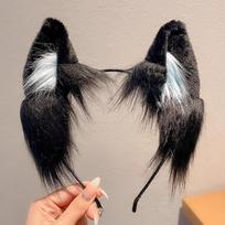 Kawaii Katės Ausų Lankelis Mielas Pliušinis Plaukų Lankelis Šventinis Kostiumas Kalėdiniai Gyvūnų Ausų Lankeliai Vaikų Plaukų Aksesuarai Cosplay Dovanos mėlyna