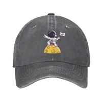 Cute Astronaut Baseball Cap Adult Denim Hat Cotton Fashion Cool Caps Summer Couple Outdoor Travel Casquette Daily Fishing Sunhat Adjustable