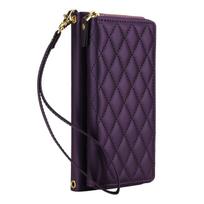 Crossbody Wallet Case for Samsung Galaxy A57 A56 A55 A54 A37 A36 A35 A26 A25 A17 A16 A15 RFID Zipper Flip Cover Card Slots Galaxy A17 tamsiai violetine spalva