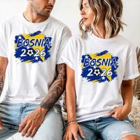 Bosnijos marškinėliai 2026 Bosnijos vėliava Futbolo sirgaliaus marškinėliai 2026 Vasaros Nauji Vyriški Moteriški Medvilniniai Oversize Y2K Marškinėliai Greitai Džiūstantys Kvėpuojantys 4XL
