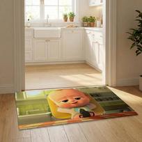 Cute B-Boss Baby Floor Mat Flannel Door Mat Non-Slip Bedroom Living Room Home Decor 40x60cm