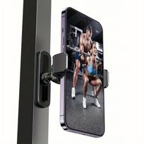 1 Fitness Bike Magnetic Phone Holder, 360 Degree Adjustable Portable Phone Holder, Fitness Equipment Additions, Carbon Fiber Texture, Diamond Mesh Black magnetic clip juoda