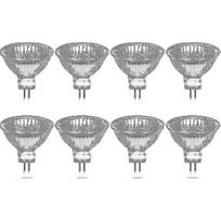 Pack Of 8 Halogen Bulbs Gu5.3 Mr16 35w 12v Dimmable - Warm White 2800k, 400 Lumens, Glass Cover Fi New Arrival S06