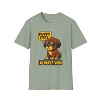Unisex Softstyle T-Shirt Mens Womens Tees Top Sad Puppy Eyes Retro Comic Funny Dog Lover Shirt L