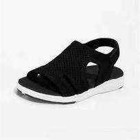Moteriški madingi Velcro sandalai Moteriški buitiniai šlepetės sandalai Vasariniai tinkliniai kvėpuojantys vaikščiojimo batai Moteriški paplūdimio sandalai 35 juoda
