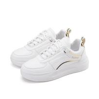 HOHO FAIR Sportiniai bateliai Balta Batai Moteriški Odiniai Sportiniai Batai Plokšti Riedlentės Sneakers 35 auksas/balta